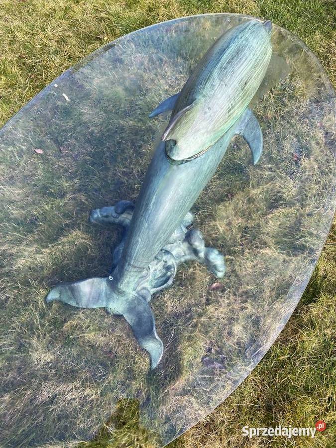 Ogromna ława stół z brązu szkło Rzezba Figura 80cm