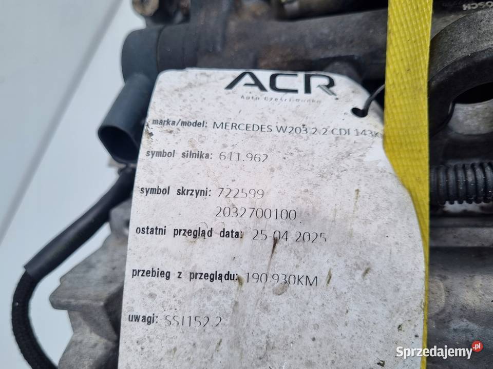 SILNIK KOMPLET Mercedes W203 22 CDI Silniki kompletne Janów