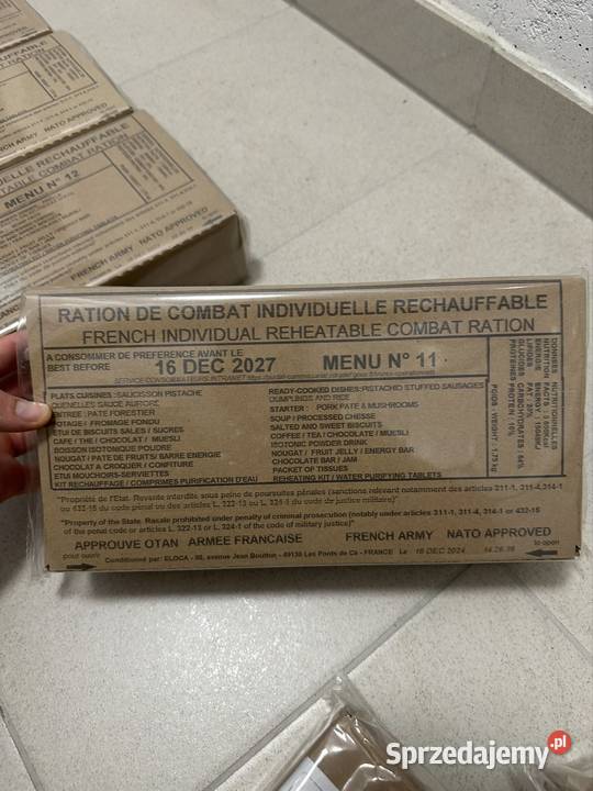 12 francuskich racji żywnościowych 3600kcal Wrocław sprzedam