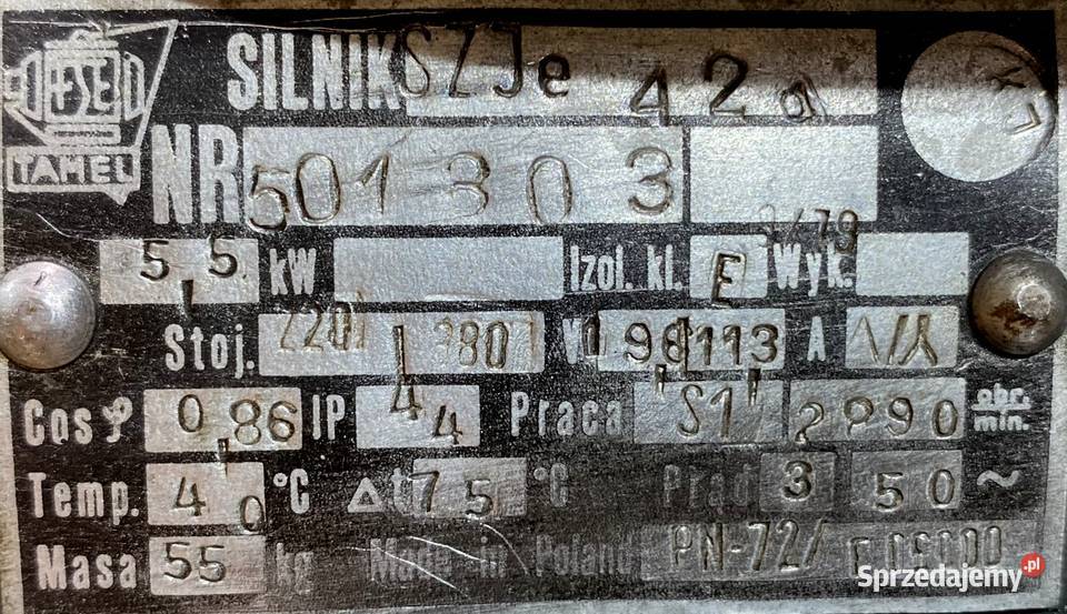 silnik elektryczny 55kW 2890obr 3fazowy Tamel Pozostałe Pigża