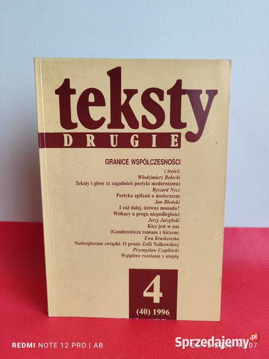 Teksty Drugie 4 40 1996 Granice współczesności sprzedam