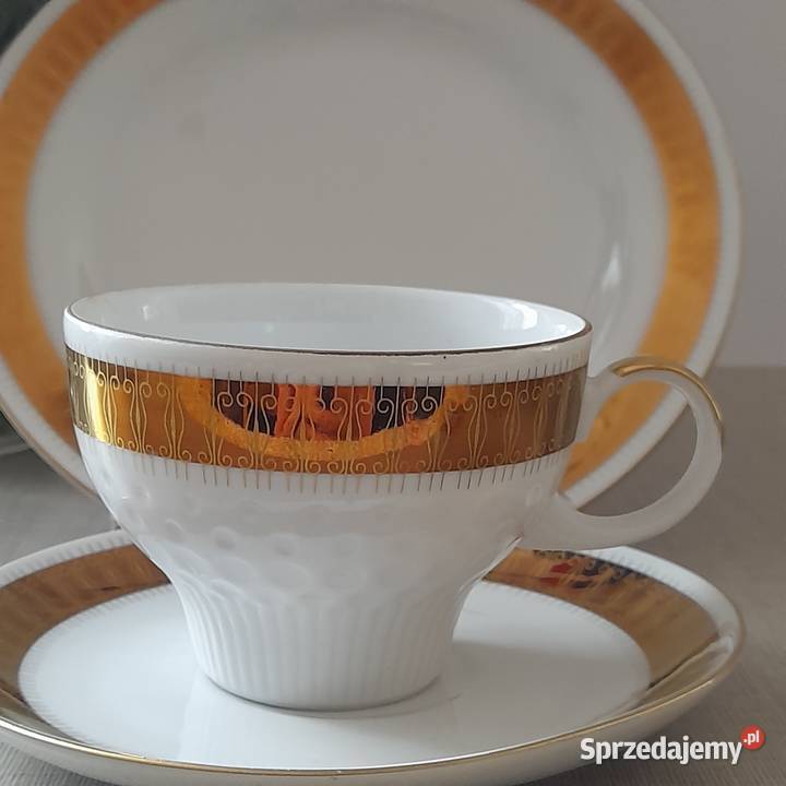 Porcelanowe trio śniadaniowe Kahla Niemcy DDR Bogatynia