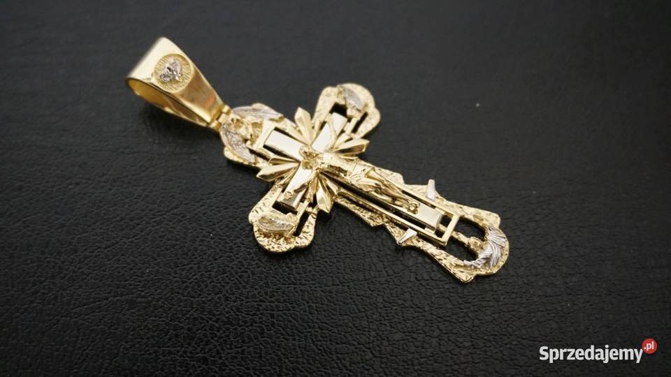 PIĘKNY ZŁOTY KRZYŻYK PRECYZYJNIE WYKONANY KRZYŻ Warszawa