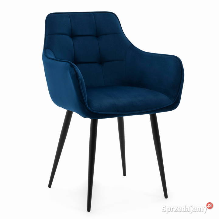 Granatowe Krzesło Tapicerowane Quattro Wysyłka wielkopolskie Tarchały Małe