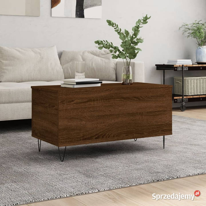 Stolik kawowy brązowy dąb 90x445x45 WM830979 Warszawa