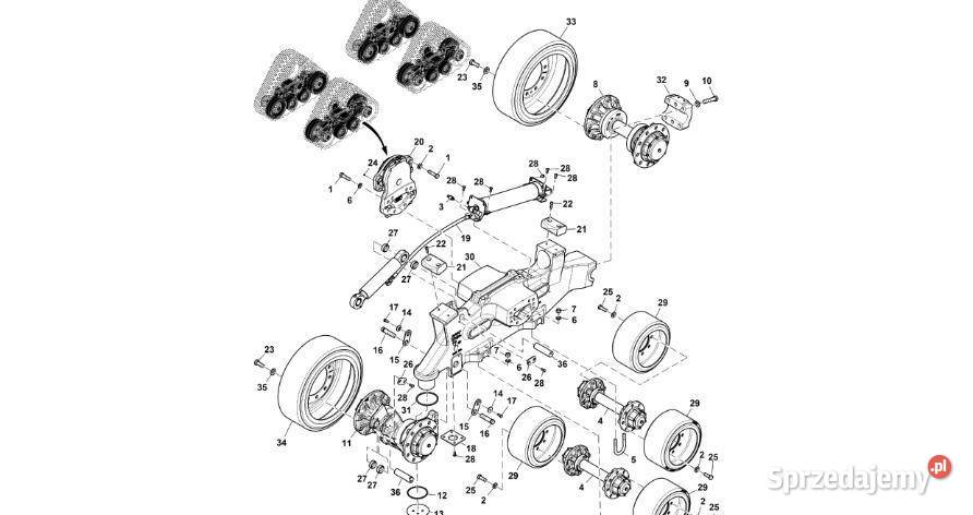 John Deere 9470RX Wrzeciono RE566976 Gąsienice i Pozostałe Jastrzębniki sprzedam