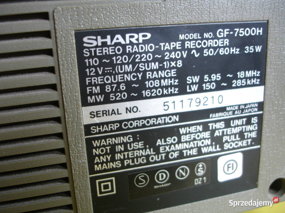 Radiomagnetofon SHARP GF7500