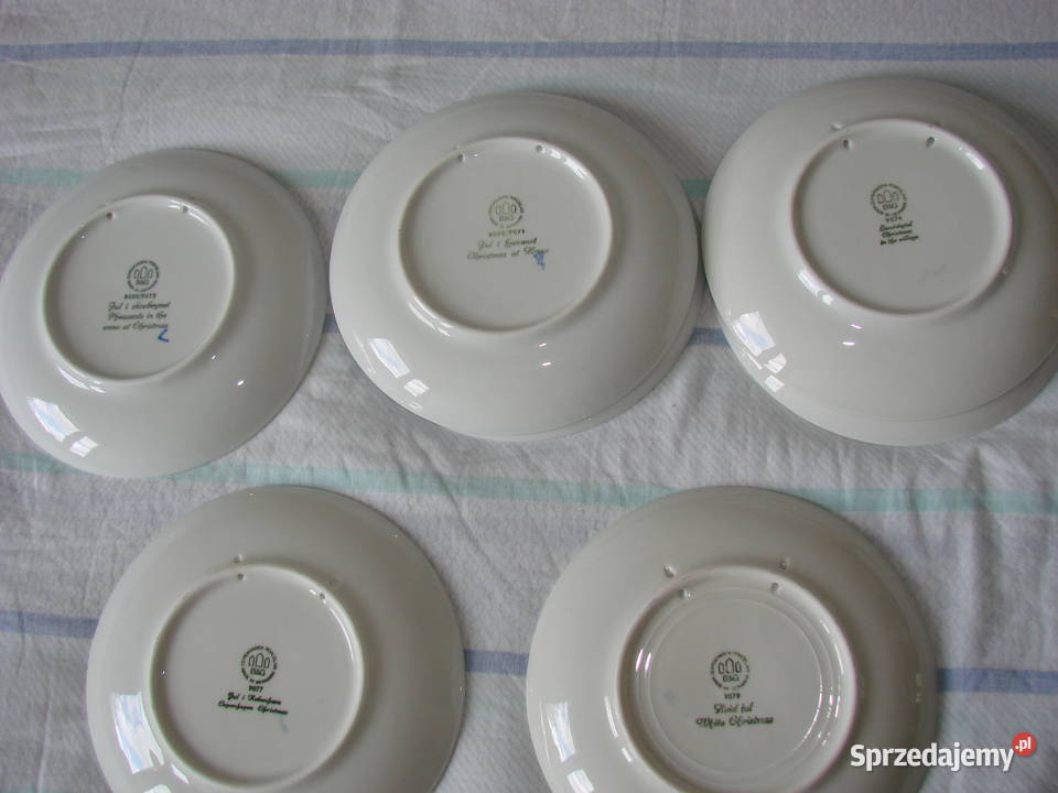 BG kobaltowe talerze świąteczne Porcelana i szkło Pruszcz Gdański