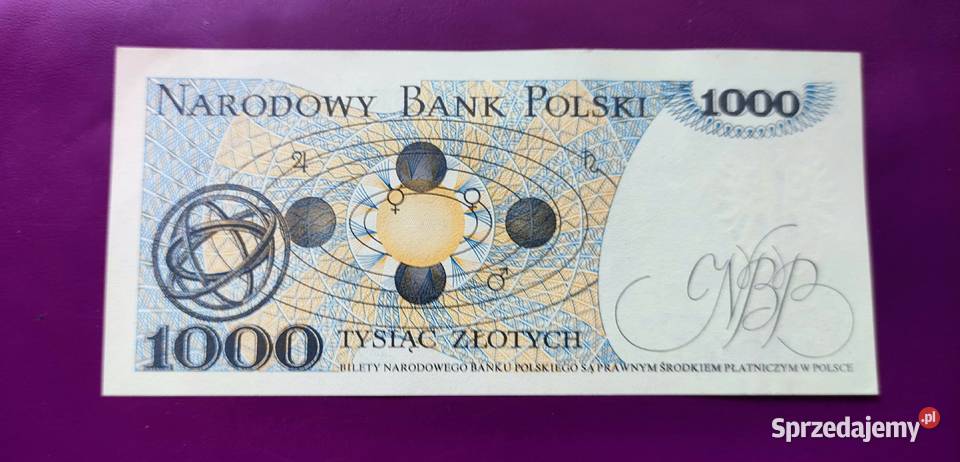 Banknot z PRLu 1000 1982 stan UNC 2 Numizmatyka Pruszków