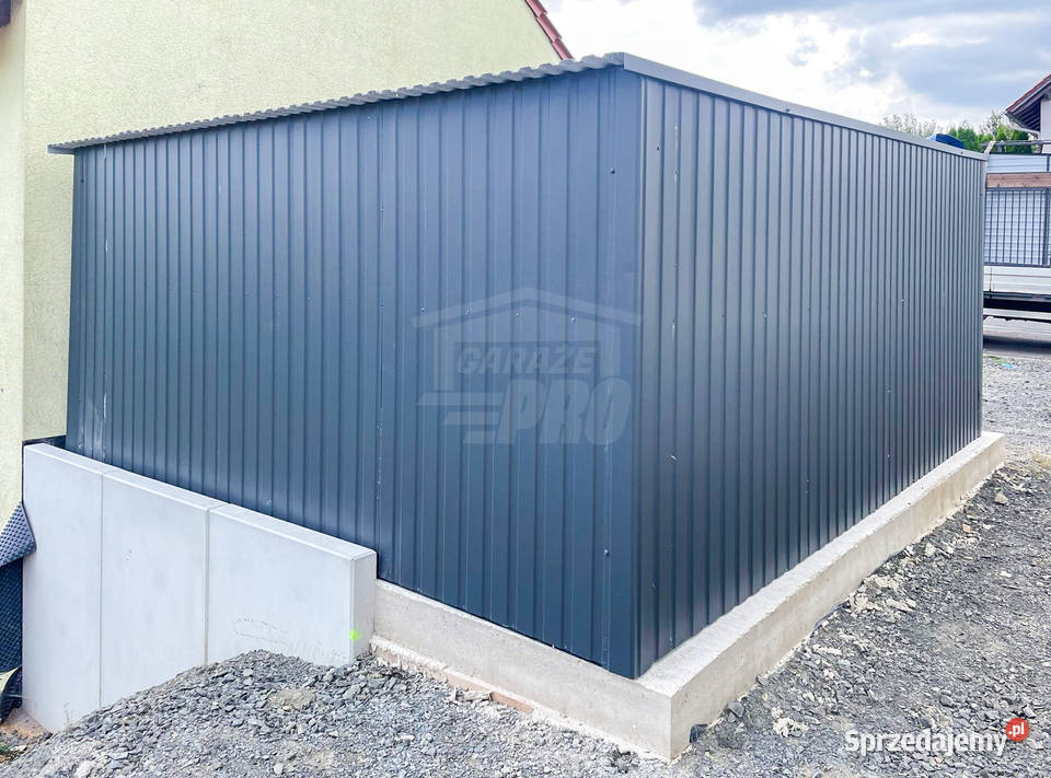 Garaż blaszany 4x5m Brama dwuskrzydłowa antracyt blacha Przasnysz sprzedam