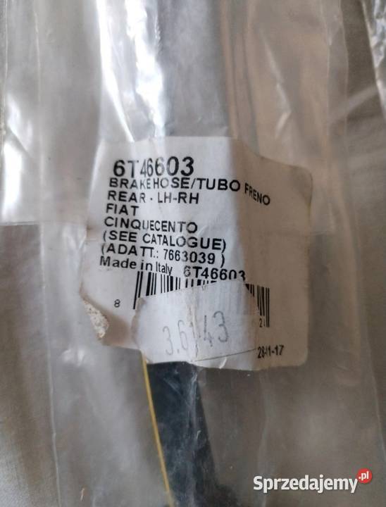 Przewody hamulcowe gietkie tył cinquecento osobowe Przewody hamulcowe Łódź