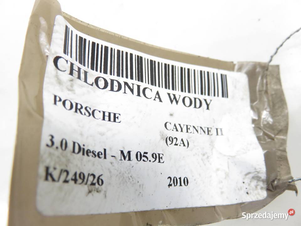 CHŁODNICA WODY PORSCHE CAYENNE II 30 Diesel małopolskie sprzedam
