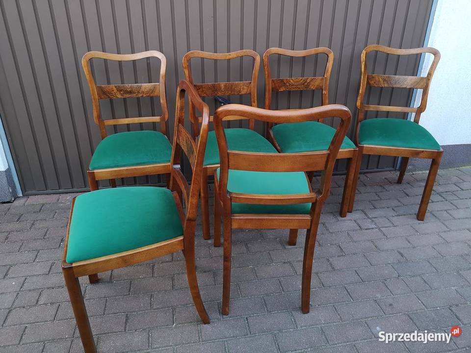 Krzesła ARTDECO Stare Antyk Komplet 6 Sztuk Swarzędz
