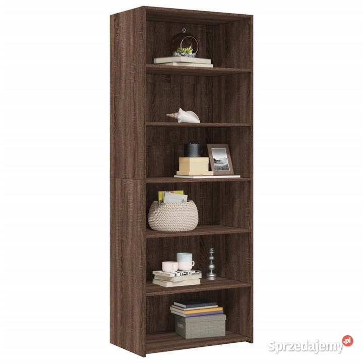 Witryna brązowy dąb 70x41x185 materiał