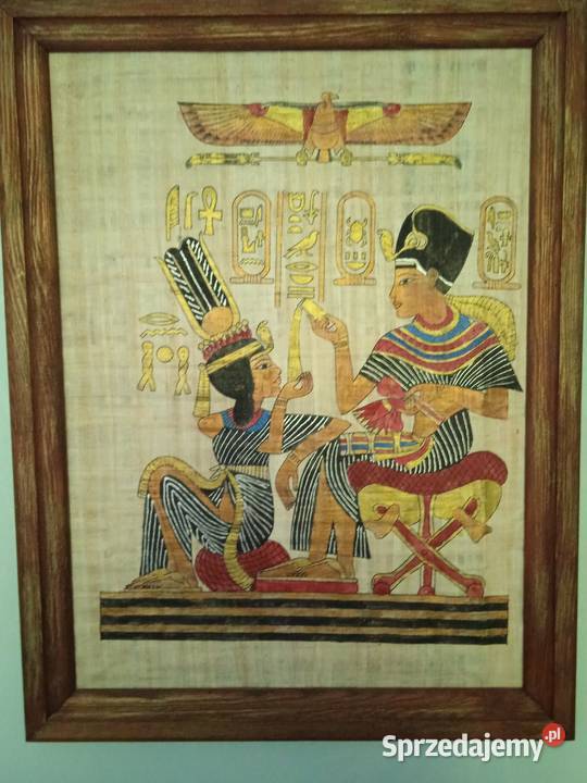 DUŻY ORYGINALNY OBRAZ MALOWANY NA PAPIRUSIE Piła