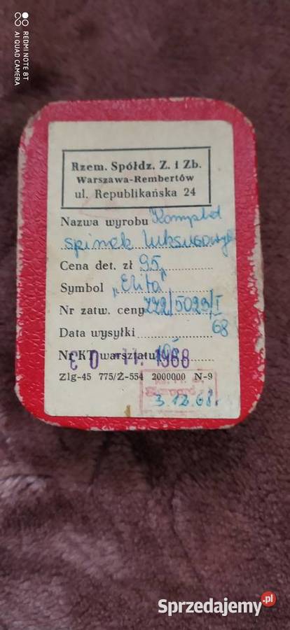spinki do mankietów komplet z 1968 roku wielkopolskie Poznań
