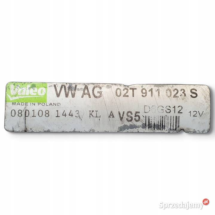 ROZRUSZNIK VW Golf V 16 FSI 02T911023S valeo Układ elektryczny, zapłon Chełm