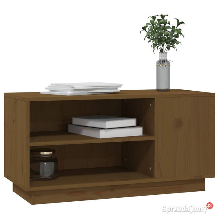 Szafka pod TV miodowy brąz 80x35x405 lite drewno Warszawa