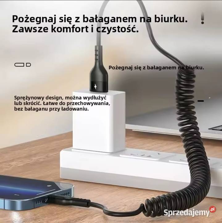 Kabel samochodowy szybkiego ładowania USB C USB Gliwice