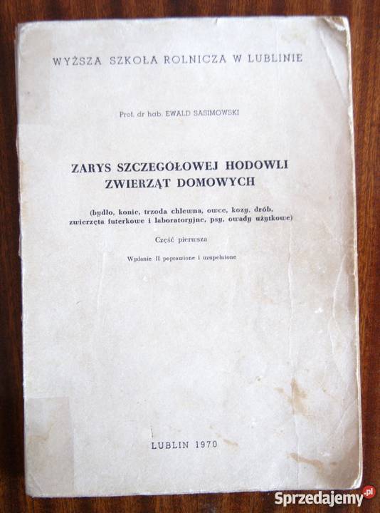 Ewald Sasimowski Zarys szczegółowej hodowli lubelskie Parczew sprzedam
