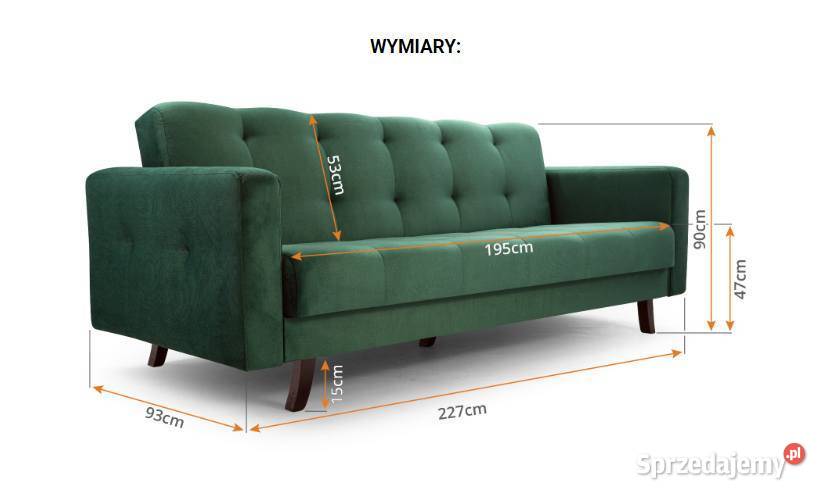 Kanapa Lizbona z funckją spania kolory do wyboru 93cm wielkopolskie sprzedam