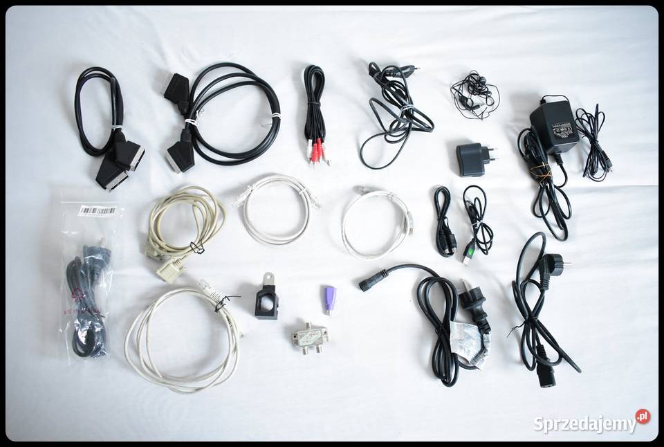 Duży zestaw różnorodnych kabli zasilacz itp Pozostałe