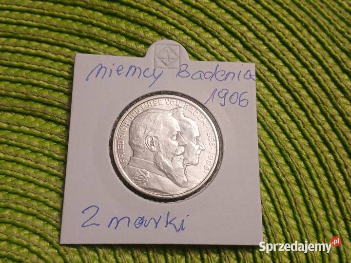 moneta srebrna Niemiec Badenia z 1906r podlaskie Łomża