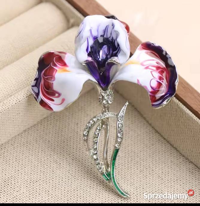 Piękna elegancka broszka kwiat orchidei Białystok