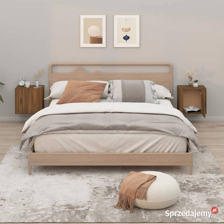 Wiszące szafki nocne 2 brązowy dąb 50x30x47 mazowieckie Warszawa