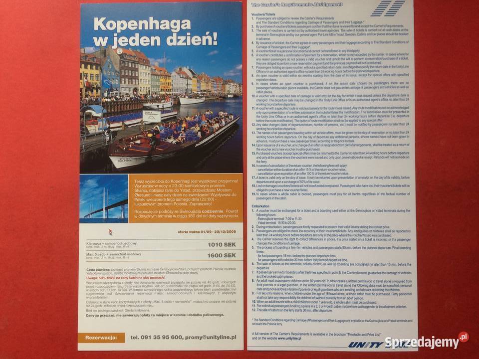 856 Unity Line Świnoujście Ystad Kopenhaga sprzedam