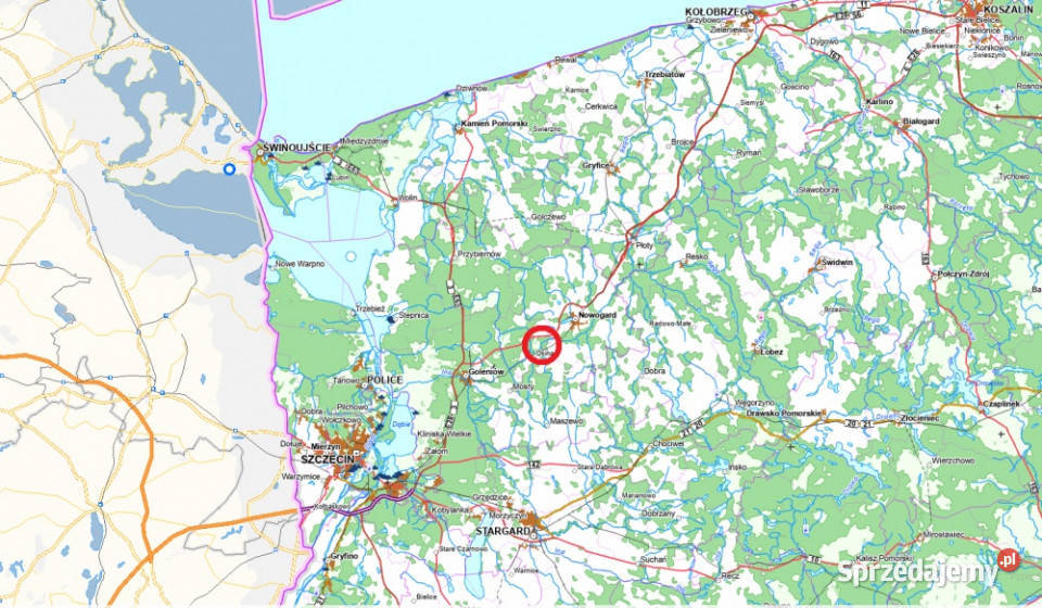 12 ha 50 Nowogard Osina rzeką bezpośrednio