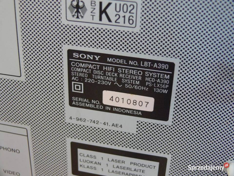 Wieża Sony LBTA390 mocna WYSYŁKA Jasło