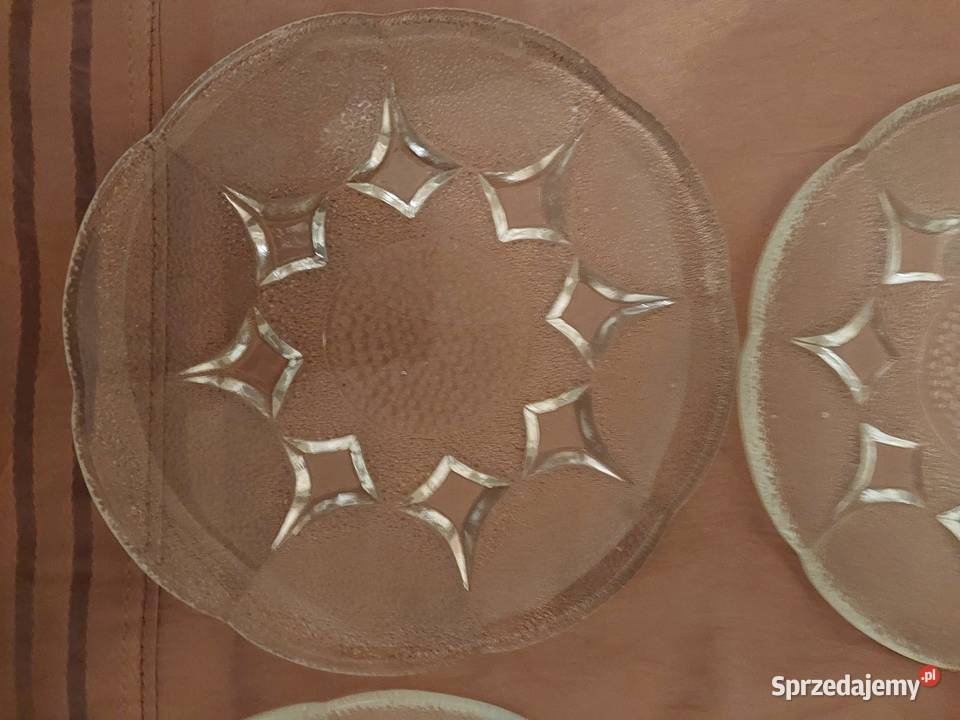 Talerzyki deserowe ozdobne szkło przezroczysty Warszawa