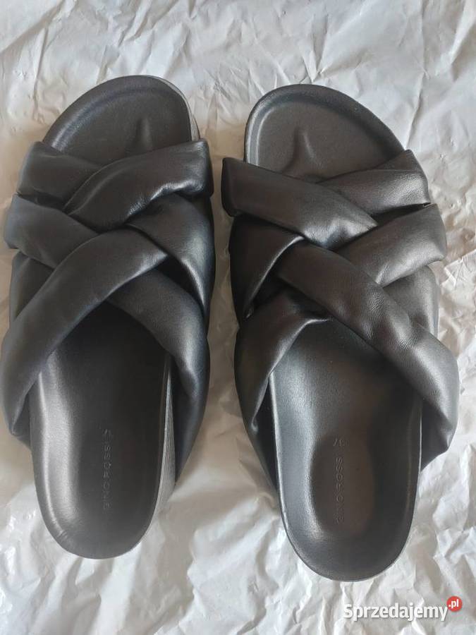 Czarne klapki Gino Rossi 37 nowe skóra naturalna Myślenice