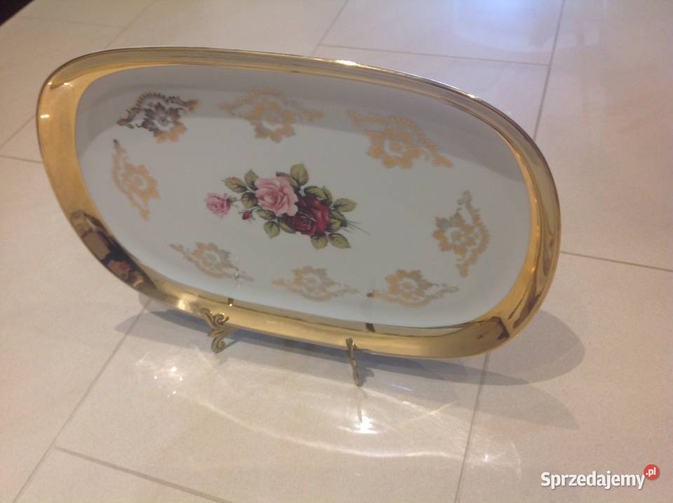 Mosiężny Stojak pod Talerz Dekoracyjny STARY inny kolor Nowa Sól