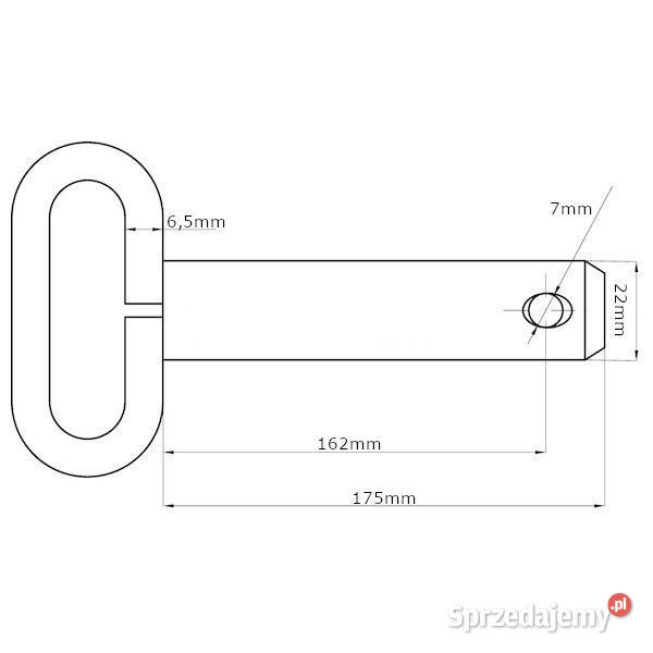 Sworzeń z uchwytem 22x162 mm Kramp Z522157KR Kamionna
