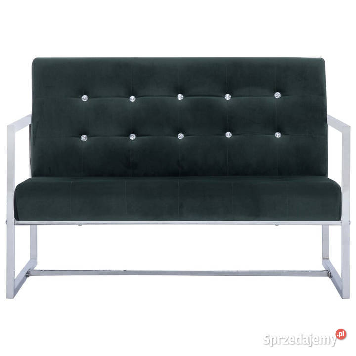 2osobowa sofa z podłokietnikami ciemnozielona Warszawa