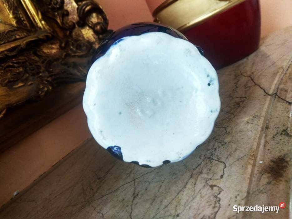 Wazon amfora kobalt W medalionie żniwiarka