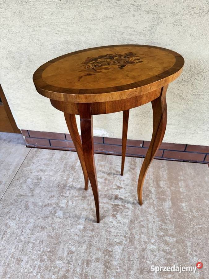 Stolik kawowy stylowy wysoki stół intarsja Garwolin sprzedam