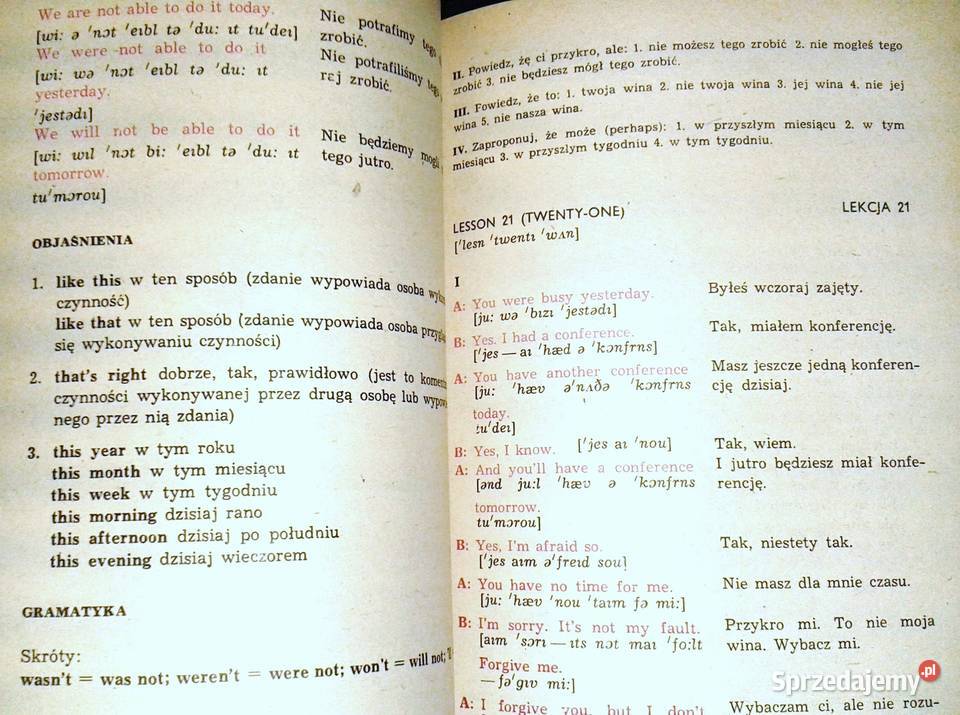Mówimy angielsku Kurs początkujących Szkutnik Rok wydania 1989 lubelskie Chełm