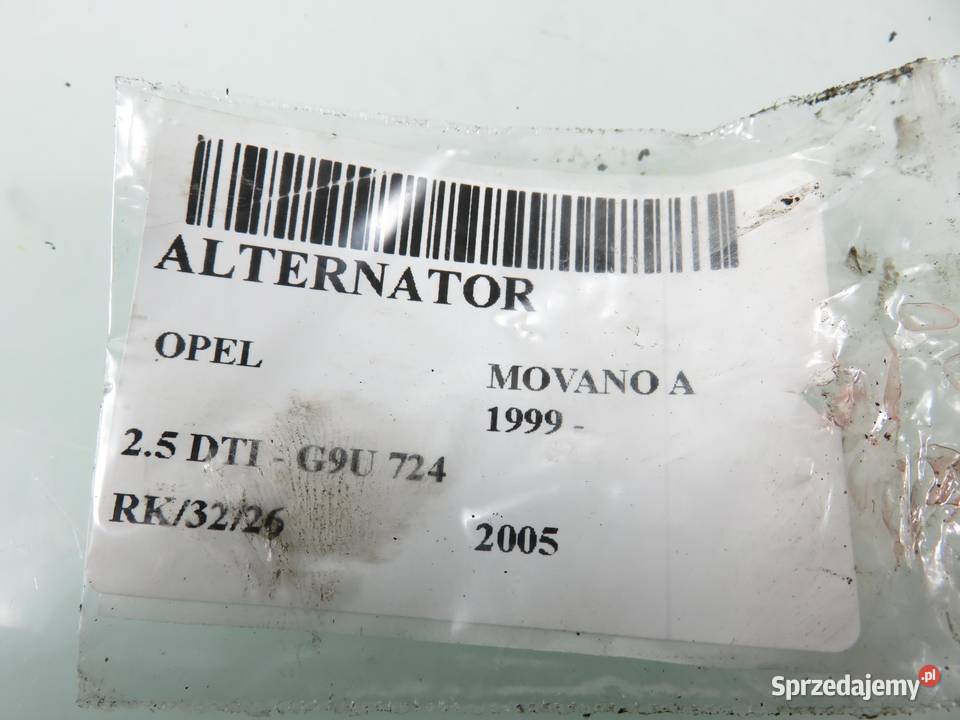 ALTERNATOR OPEL MOVANO A 25 DTI STX100061