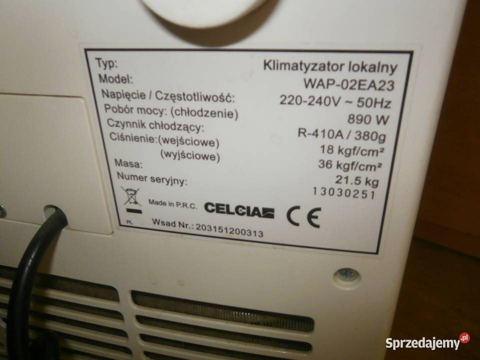 Klimatyzator WAP 02EA23 CELCIA sprawny Łódź