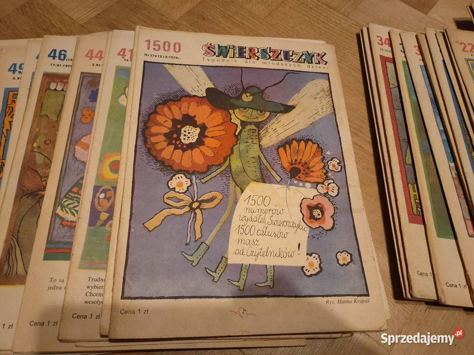 Świerszczyk gazeta dzieci z 1974 roku Zestaw 44 Kościan