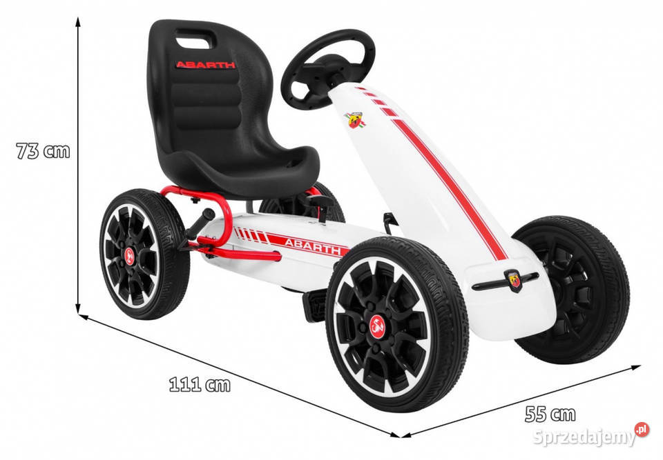 Gokart ABARTH biały koła EVA 30 napęd łańcuchowy mazowieckie Warszawa