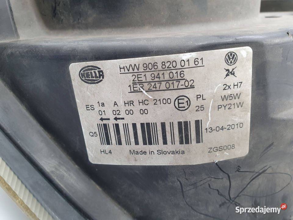 LAMPA PRAWA PRZÓD VOLKSWAGEN CRAFTER 2E1941016 Lipno