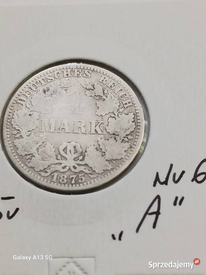 1 Marka Prusy 1875 r 6 mennica A wielkopolskie Konin sprzedam