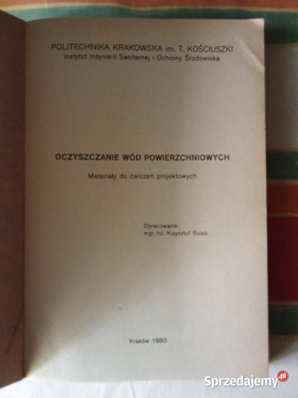 Oczyszczanie wód powierzchniowych materiały do technika, nauki techniczne Łódź
