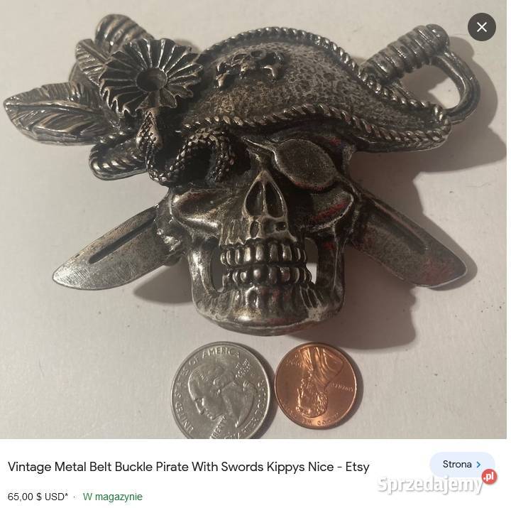 Klamra Do Paska PIRAT Włoski Metal Moda i Styl Kraków