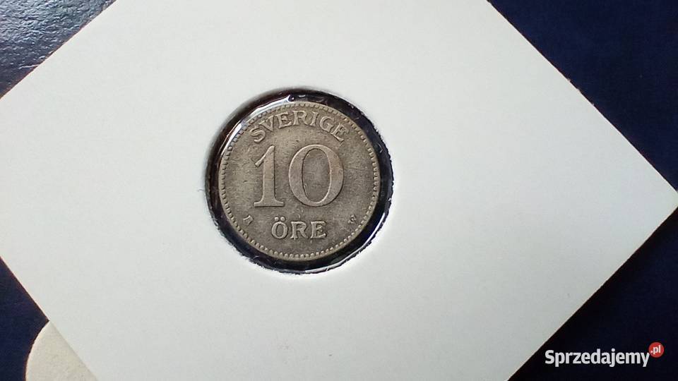 Stare monety 10 ore 1913 Szwecja srebro Lesko
