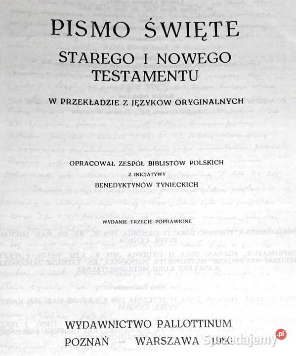 Pismo święte Starego i Nowego Testamentu Chełm sprzedam